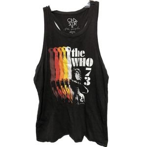 The Who 73” Cotton Black Printed Tank Top Size Small